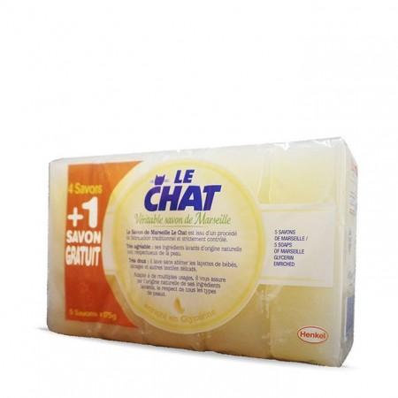 Le Chat Savon de Marseille - 4 + (1 Gratuit) - 150 Grs